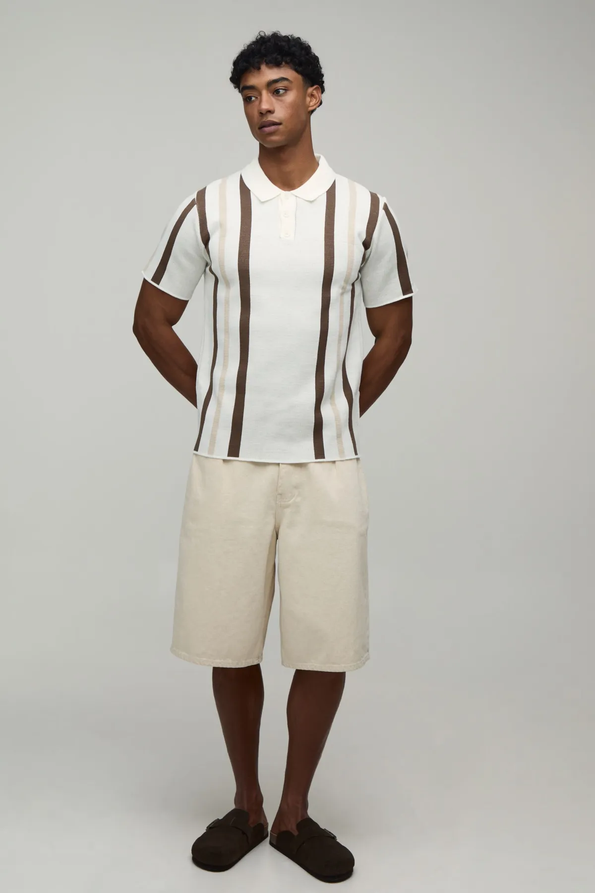 boohooMAN Polo En Maille Rayée Coupe Regular<Homme Polos|Maille