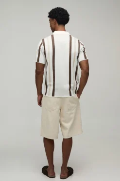 boohooMAN Polo En Maille Rayée Coupe Regular<Homme Polos|Maille