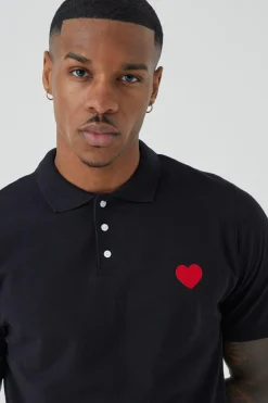 Polo en pique Slim Fit Heart à manches courtes
