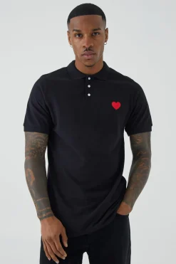 Polo en pique Slim Fit Heart à manches courtes