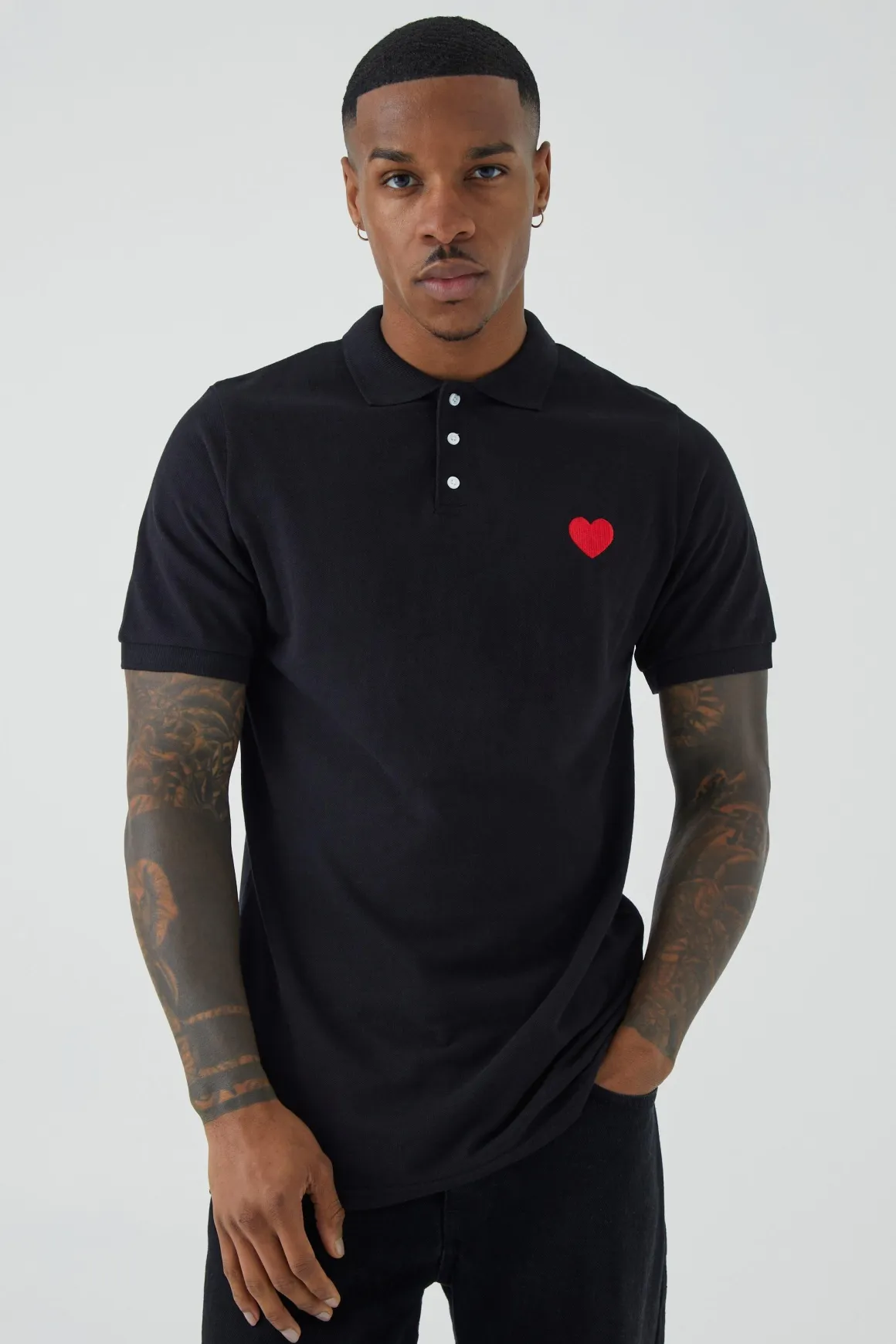 Polo en pique Slim Fit Heart à manches courtes
