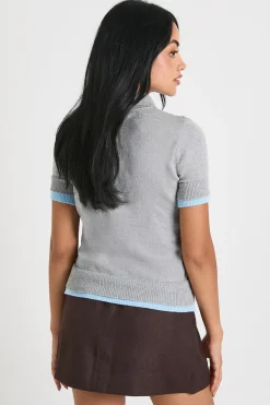 boohoo Polo léger en maille double couche<Femme Pulls Et Gilets|Toutes Les Mailles