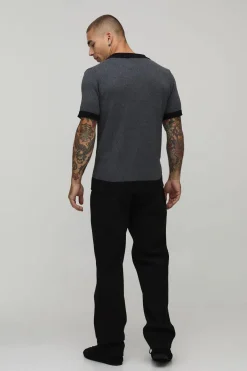 boohooMAN Polo Maille Coton Mélangé Coupe Regular Col Revere<Homme Polos|Maille