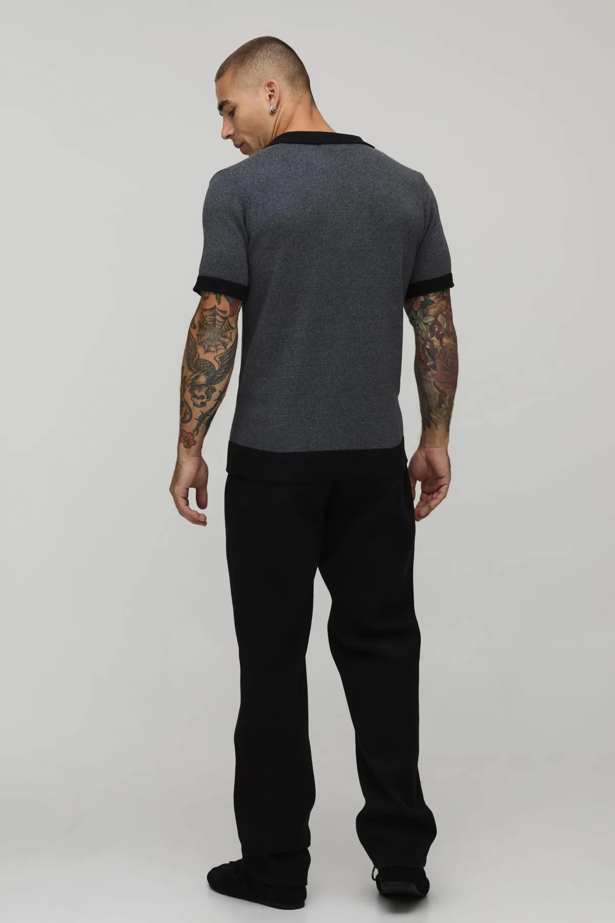boohooMAN Polo Maille Coton Mélangé Coupe Regular Col Revere<Homme Polos|Maille
