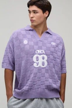Polo Maille Damier Oversize Circa 98 Coupe Boxy