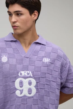 Polo Maille Damier Oversize Circa 98 Coupe Boxy