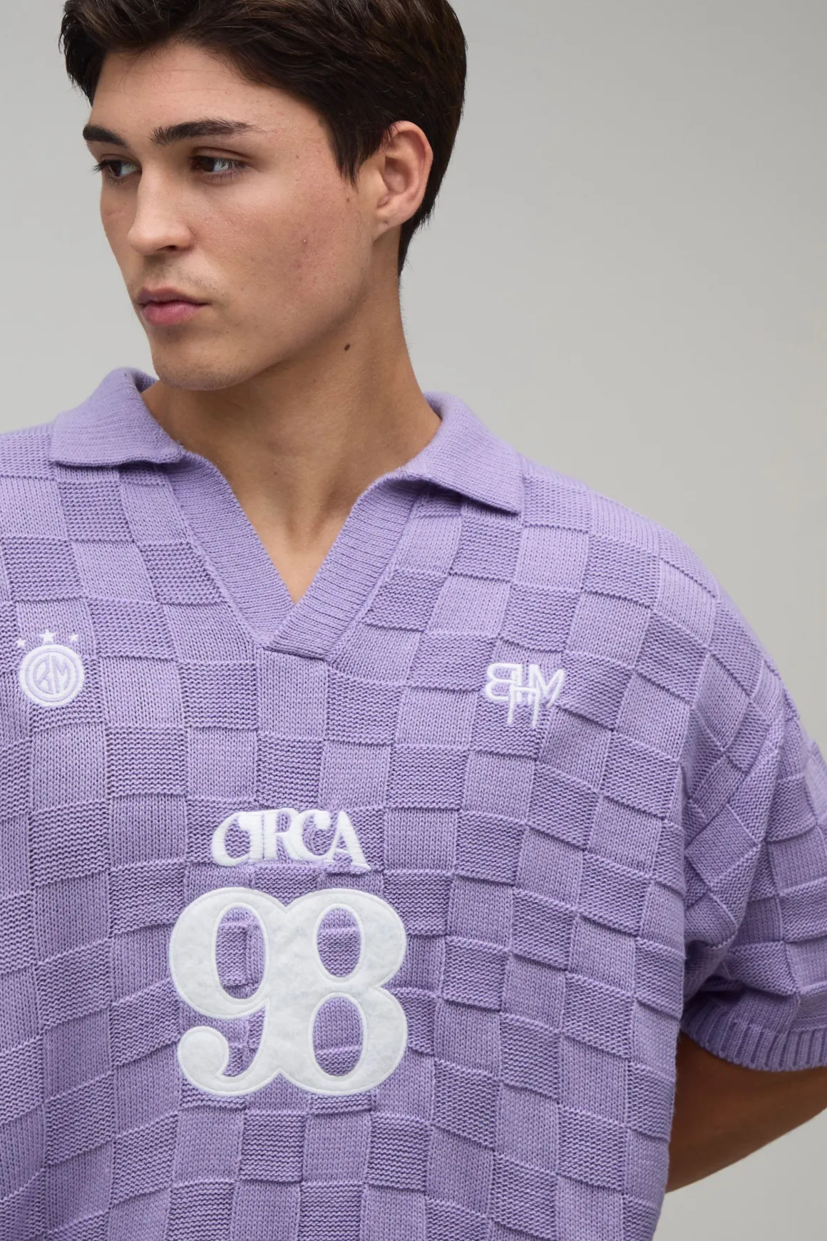 Polo Maille Damier Oversize Circa 98 Coupe Boxy