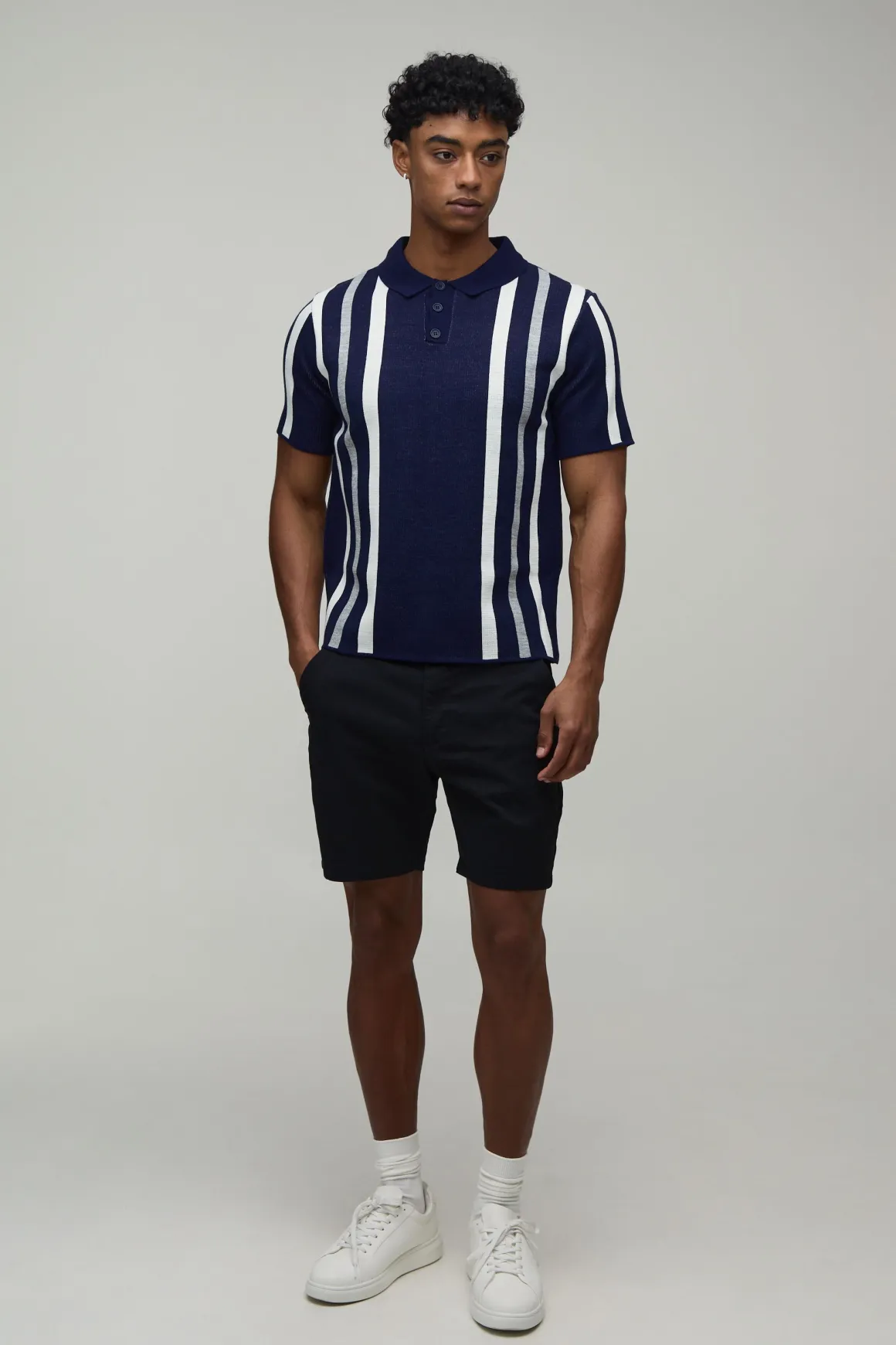 Polo Maille Rayé Coupe Regular