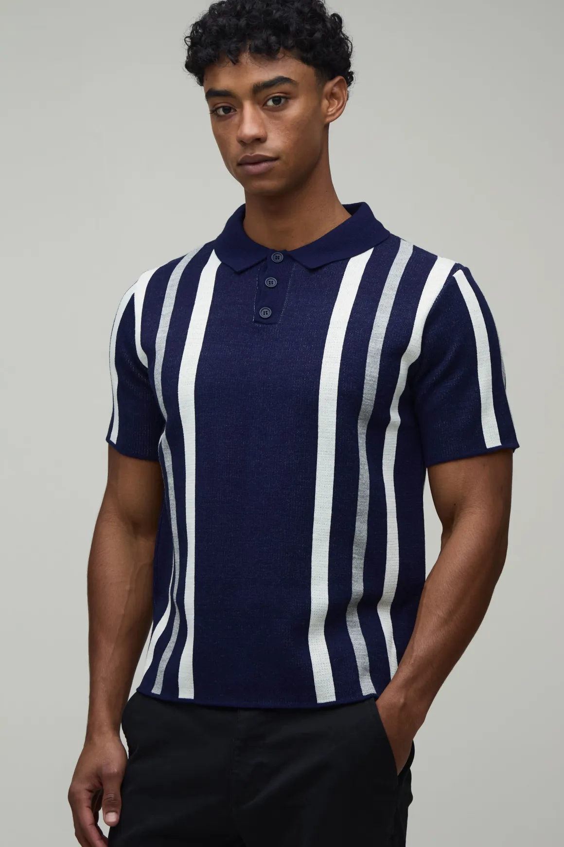 Polo Maille Rayé Coupe Regular