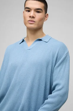 boohooMAN Polo oversize côtelé<Homme Polos|Maille