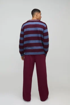 boohooMAN Polo oversize rayé à col V<Homme Polos|Maille