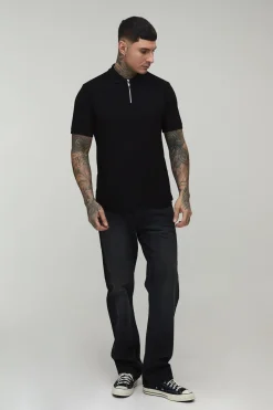 Polo Piqué Ajusté Tall Avec Zip 1/4
