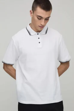 boohooMAN Polo Piqué Coupe Regular avec Liserés<Homme Polos|Tout Afficher