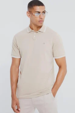 Polo Piqué Regular Fit, brodé à la couronne et à bout contrasté