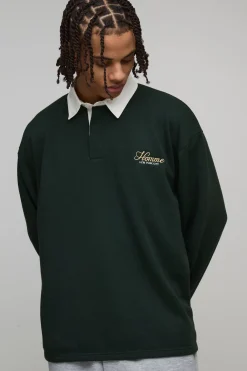 boohooMAN Polo Rugby Bouclette Oversize Homme<Homme Polos