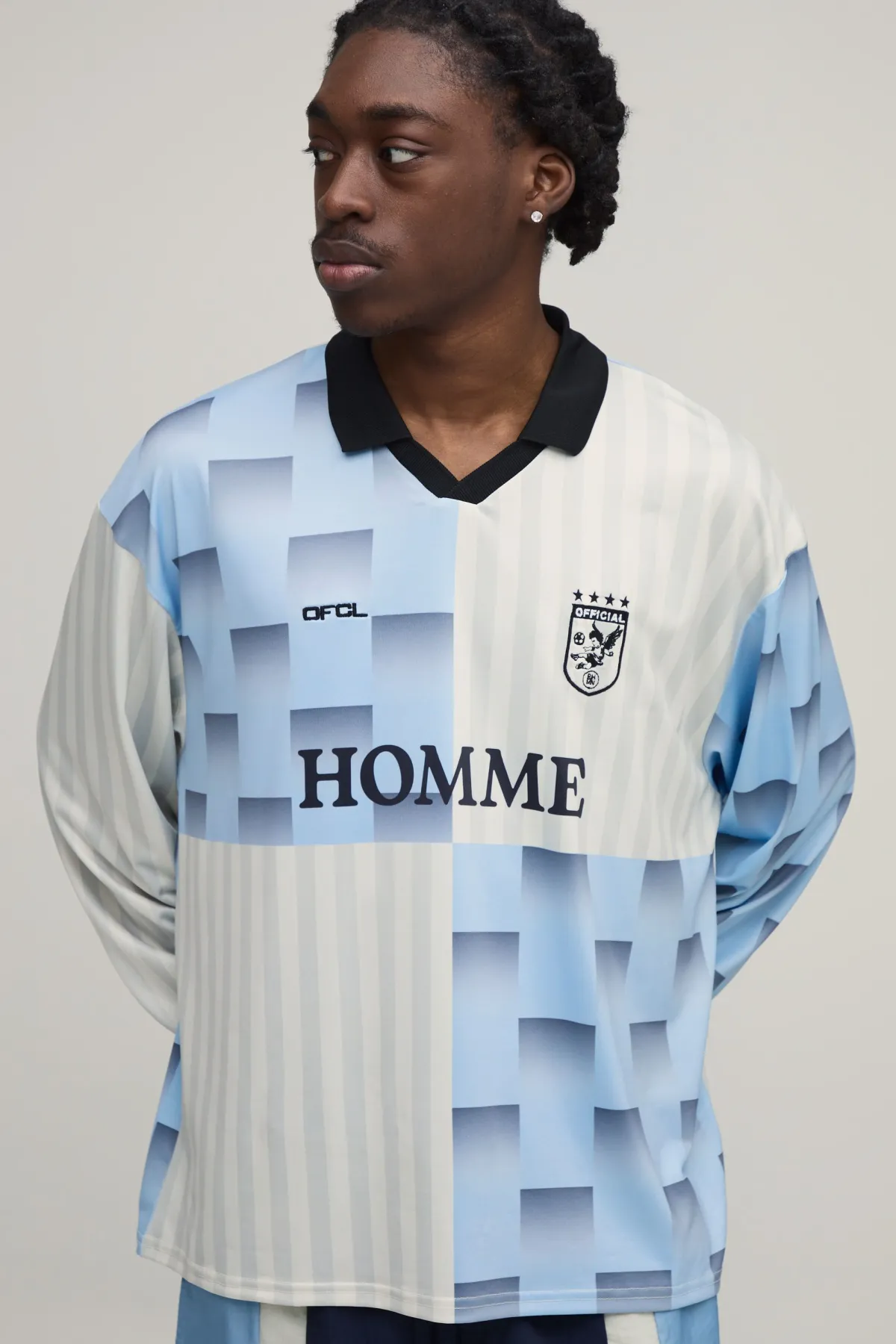 boohooMAN Polo Rugby Imprimé Homme Oversize<Homme Polos