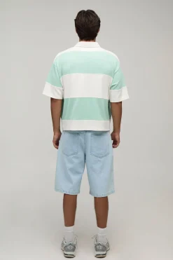 Polo Rugby Interlock Brodé À Manches Mi-longues Coupe Oversize