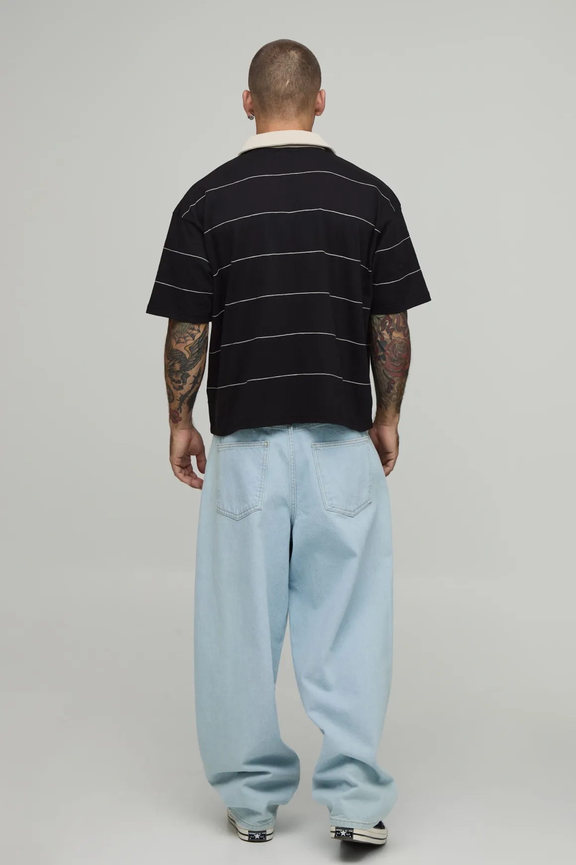 Polo Rugby Oversize Ample Broderie Chaînette Script Man