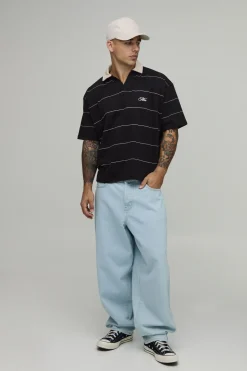 Polo Rugby Oversize Ample Broderie Chaînette Script Man