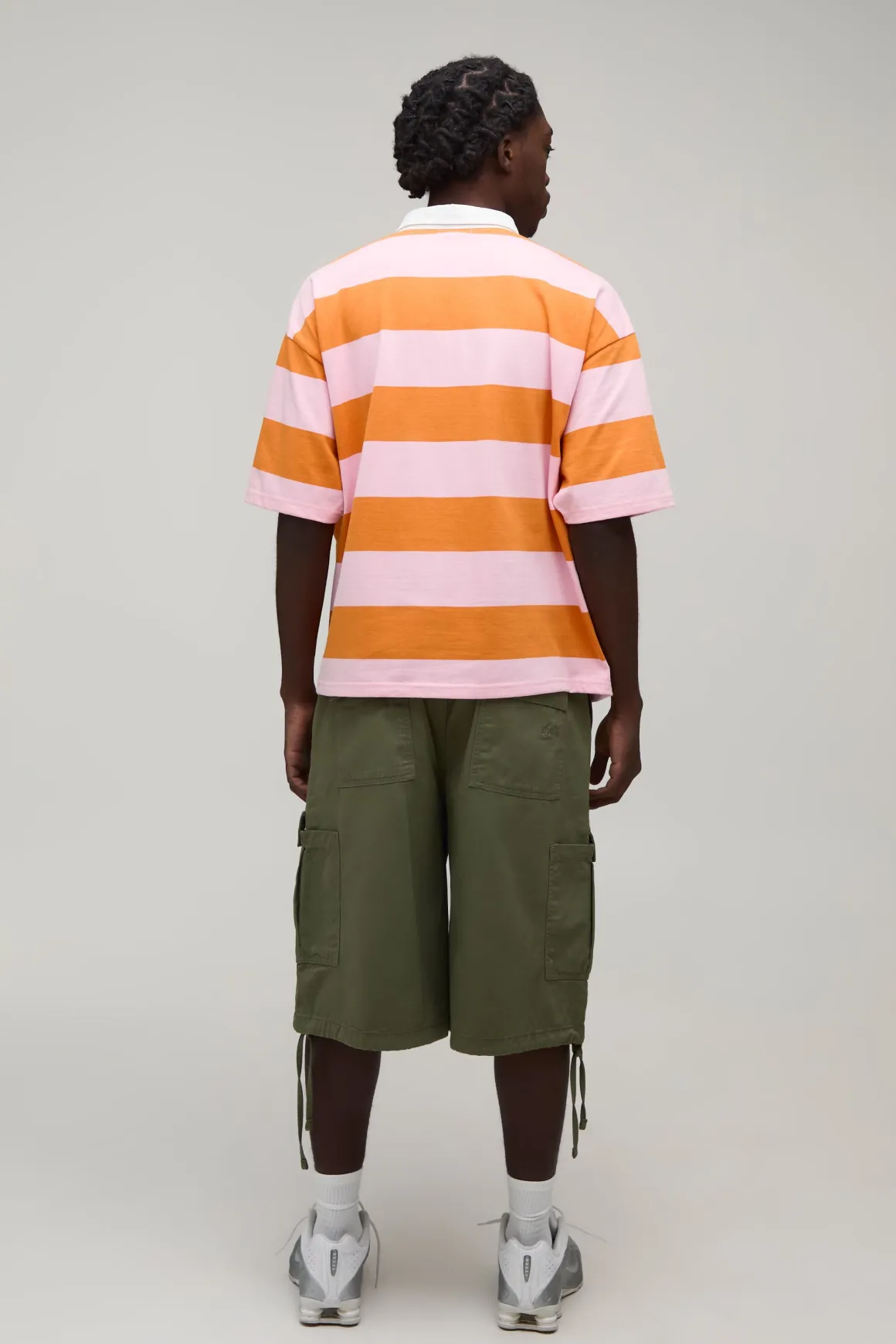Polo Rugby Rayé Brodé Oversize Coupe Boxy Homme Sport