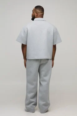 boohooMAN Polo Rugby Scuba Collé Ample Oversize Plus<Homme Polos|Tout Afficher
