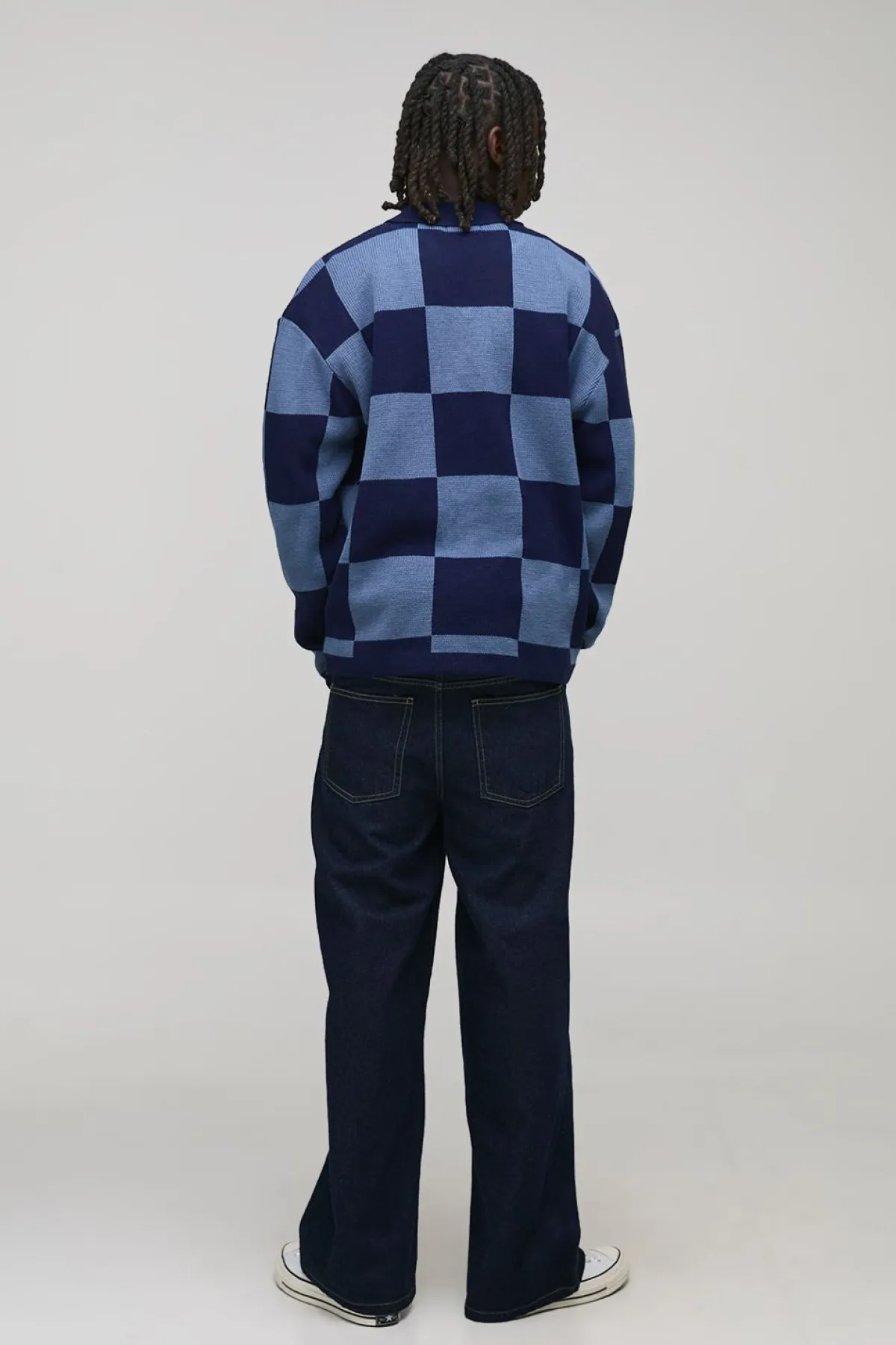 boohooMAN Polo rugby tricoté en jacquard à damier surdimensionné pour homme<Homme Polos|Maille