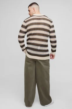 boohooMAN Polo rugby tricoté à rayures pour grande taille<Homme Tout Afficher|Mailles Tall