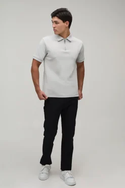 Polo Slim Premium À Col Zippé En Interlock