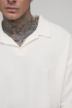 Polo Texturé Col Revere Oversize Tall