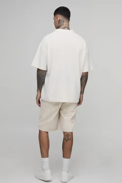 Polo Texturé Col Revere Oversize Tall