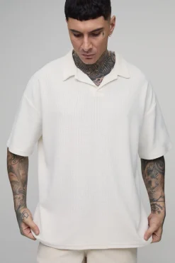 Polo Texturé Col Revere Oversize Tall