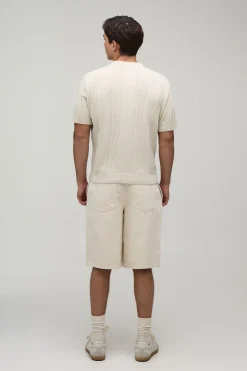 Polo À Torsades Coupe Regular En Mélange De Coton