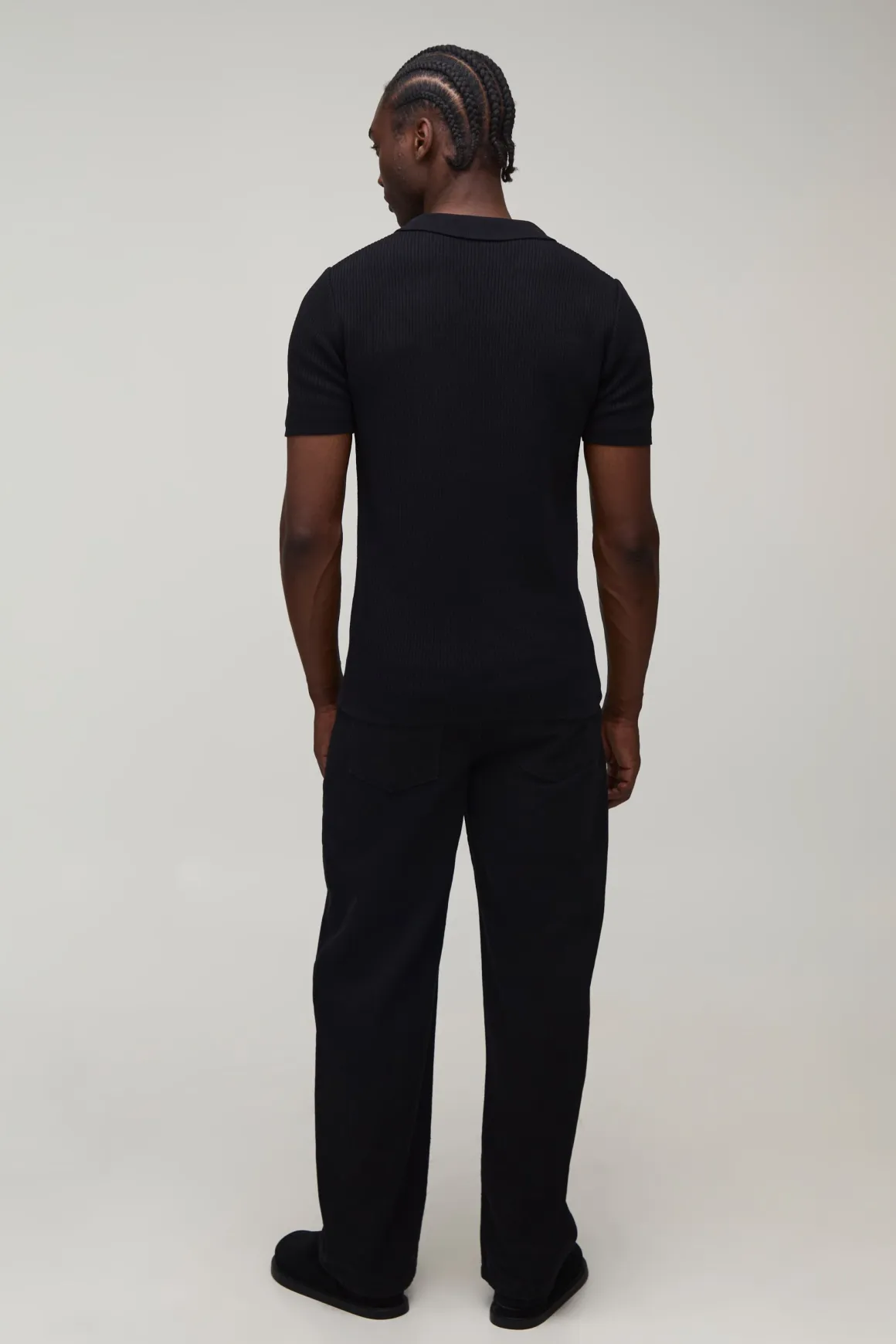 Polo Tricoté À Col Revere Coupe Ajustée Muscle Mélange Coton Tall