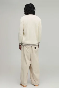Polo Tricoté Côtelé À Col V Coupe Regular Tall