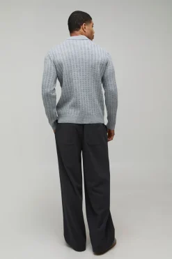 Polo Tricoté Côtelé Coupe Ample