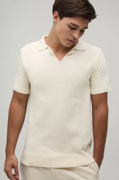Polo Tricoté En Mélange De Coton Coupe Regular