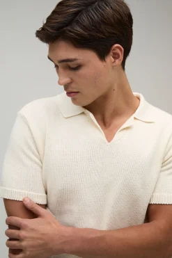 Polo Tricoté En Mélange De Coton Coupe Regular