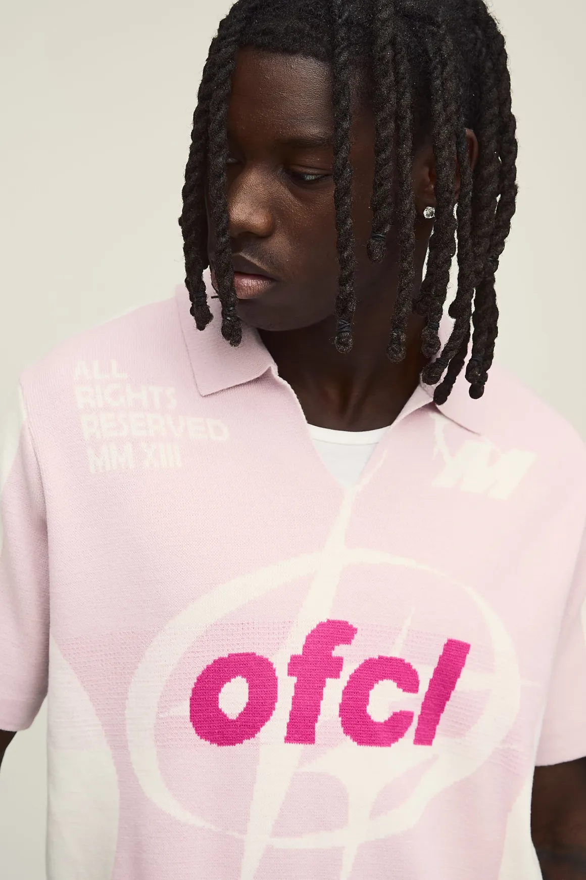 Polo Tricoté Graphique Moto Coupe Ample
