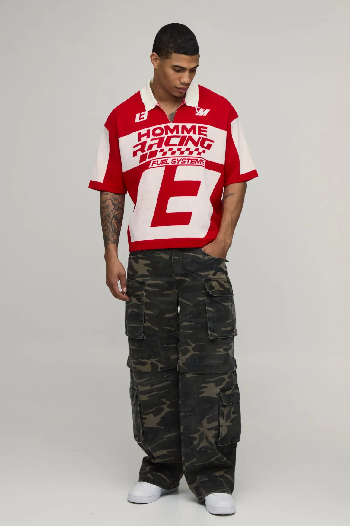 Polo Tricoté Jacquard Moto Ample Style Boxy Oversize