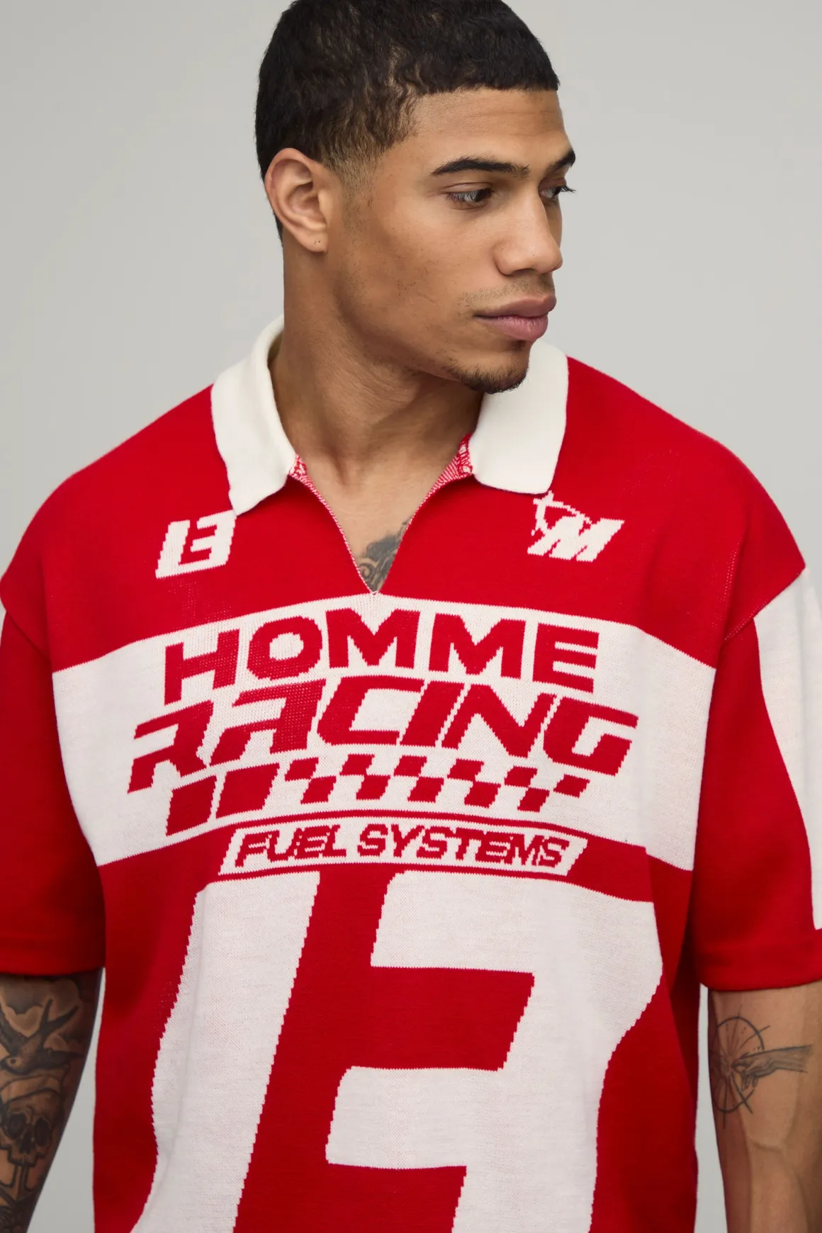 Polo Tricoté Jacquard Moto Ample Style Boxy Oversize