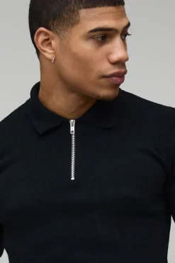 Polo Tricoté Muscle Fit Toucher Doux
