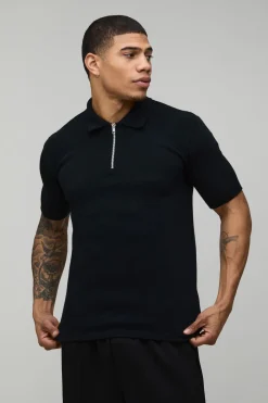 Polo Tricoté Muscle Fit Toucher Doux