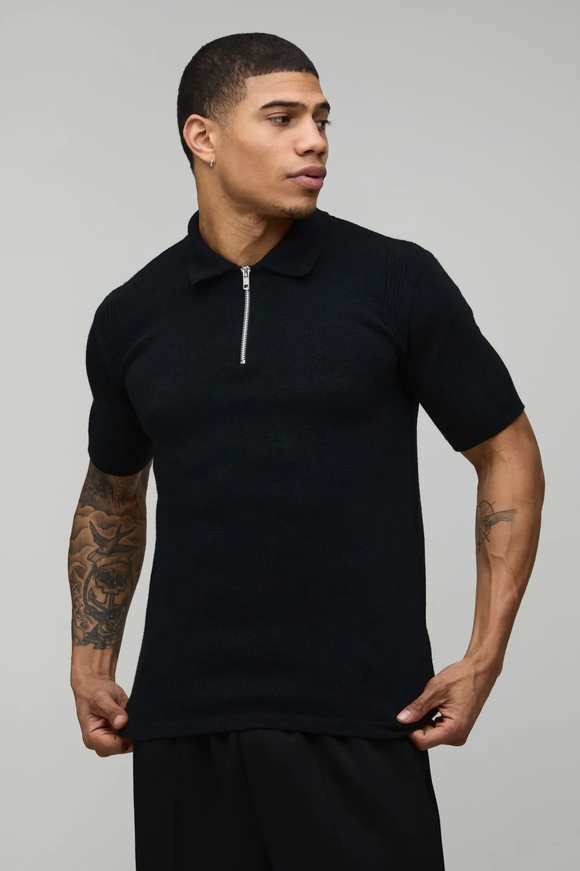 Polo Tricoté Muscle Fit Toucher Doux