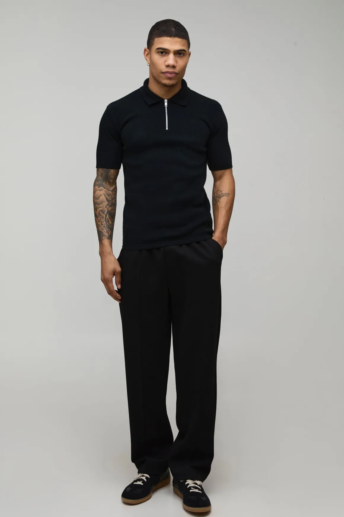Polo Tricoté Muscle Fit Toucher Doux