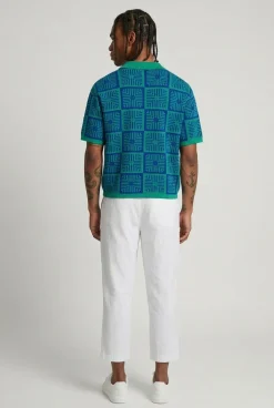 Polo Tricoté Oversize Ample À Motif Crochet Tapisserie