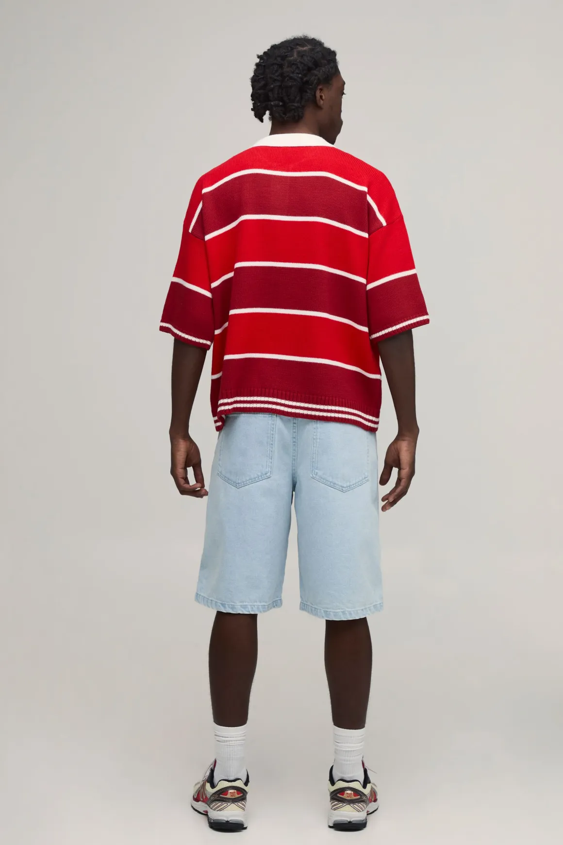 Polo Tricoté À Rayures Varsity Brodées Coupe Regular