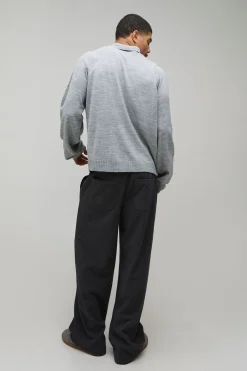 boohooMAN Polo Tricoté Regular à Fermeture Éclair 1/4<Homme Polos|Maille