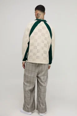 boohooMAN Polo tricoté rétro football oversize tall<Homme Tout Afficher|Maille