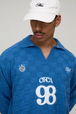 Polo Tricoté Surdimensionné Boxy à Damier Circa 98