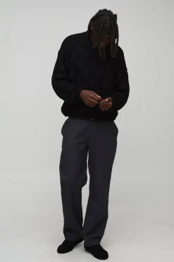 boohooMAN Polo tricoté surdimensionné à côtes et torsades mixtes<Homme Polos|Maille